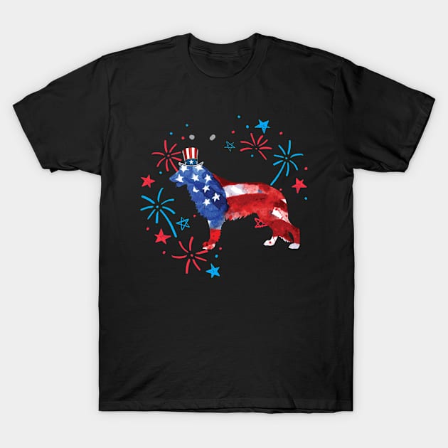 German Shepherd Uncle Sam Hat 4Th Of July T-Shirt by TerronesAdrianer